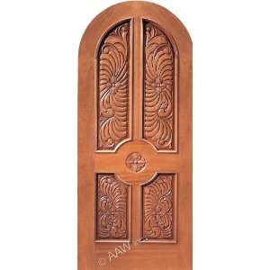   36x84 (3 0x7 0) Solid Mahogany Arched Top Hand Carved Entry Door
