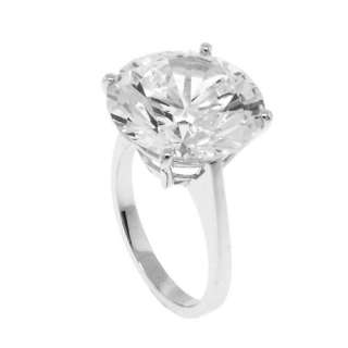 STERLING SILVER ROUND CZ SOLITAIRE ENGAGEMENT RING(123)  