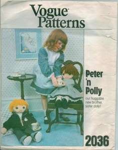  & Polly Rag Doll & Clothes Stuffed Toy Sewing Pattern 2036 U  