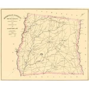  ABBEVILLE DISTRICT SOUTH CAROLINA (SC) LANDOWNER MAP 1825 