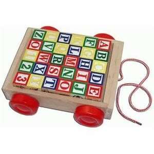  Classic Wood Cart with ABC Blocks Toys & Games