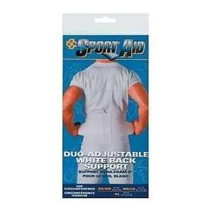  Sportaid 9 Inch Duo Adjustable Durafoam White Back Support 