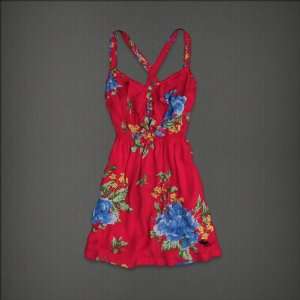  Abercrombie & Fitch Womens Dress Red Floral Everything 