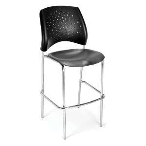  OFM Stars Cafe Height Plastic Chair Chrome Base Coral Pink 