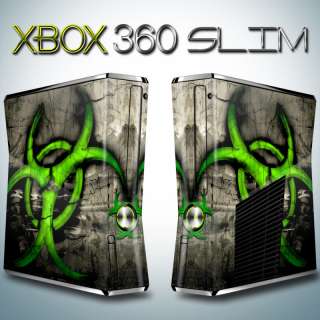 Xbox 360 SLIM Skin   GREEN BIOHAZARD  