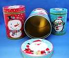 Set of 3 Round Candy Cookie Tins Christmas Bears 23114