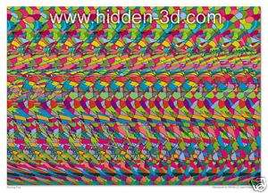 Horse 18x13 3D Stereogram Poster Hidden 3D illusion  