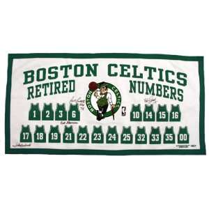 Celtics Mitchell & Ness Retired Numbers Banner Signed by Bill Russell 