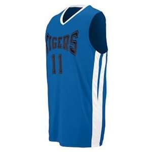  Custom Augusta Youth Triple Double Game Jersey ROYAL/WHITE 