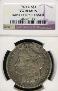   NGC VG DETAILS IMP. CLEANED MORGAN SILVER DOLLAR S$1 FA248  