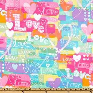  44 Wide Love Abstract Art Multi Fabric By The Yard Arts 