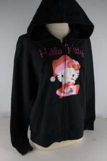 Hello Kitty Black HK Santa Kitty Hoodie JUNIOR 2566  