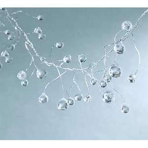    8 Sparkly Iced Bead Teardrop on Wire Garland