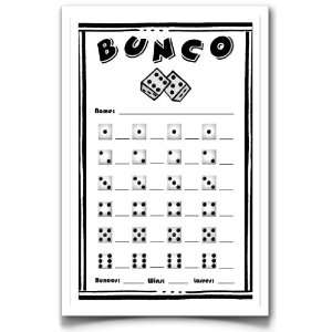  Bunco Score Pad (Small)   Stripes and Dots (B&W) Toys 
