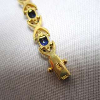 18K Gold, Blue Sapphire & Diamond Tennis Bracelet  