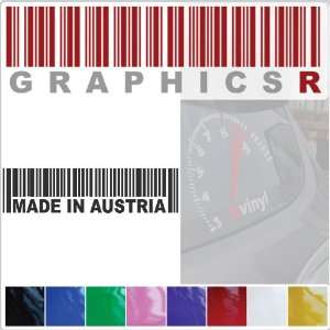   Decal Graphic   Barcode UPC Pride Patriot Made In Austria A315   Black