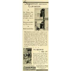  1931 Ad Sedgwick Machine Works Dumb Waiters individual 