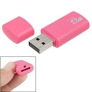   Pink Plastic Case USB2.0 Micro SD Card Reader Portable Electronics
