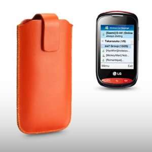  LG T310 WINK STYLE ORANGE PU LEATHER POCKET POUCH COVER 