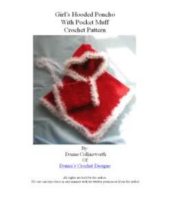   Red Hooded Poncho in Childs Sizes Crochet Pattern by 
