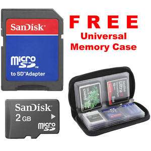 New SanDisk 2GB Micro SD TF Memory Card w/Carrying Case  