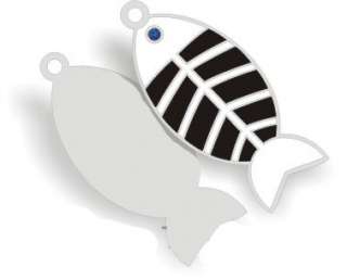 Engraved Swarovski Fish pet tag BLING  