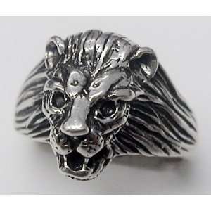  A Spectacular Sterling Silver Lion Head Ring Made in 