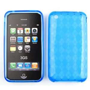  Apple iPhone 3G/3GS PU Skin, Transparent Dark Blue Jelly 
