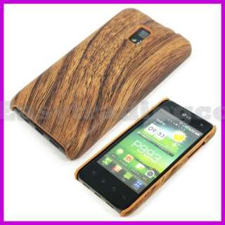 Back Cover Case for LG Optimus 2X P990 Brown Wood Wooden  