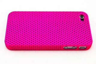   Perforated Back Case + Leather Holster Combo for Apple iPhone 4 4G