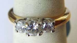 Stone Diamond Ring 14k Gold & Platinum   Appraisal  