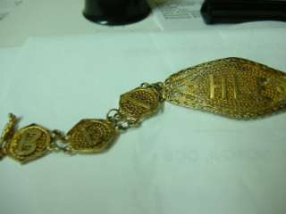 Bracelet antique made Palestine Bethlehem gold or gilt  