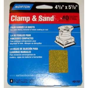  Norton Clamp & Sand Palm Sander Sandpaper Sheets 40 grit 4 
