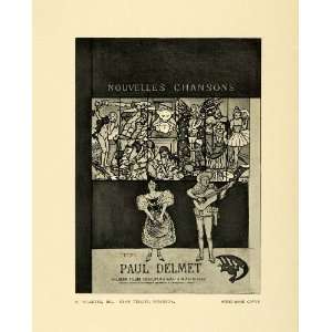  Print Adolphe Leon Willette Nouvelles Chansons Delmet Book Cover 