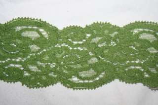 Victorian Olive Green GALLOON Headband stretch lace 2.25 wide BTY 