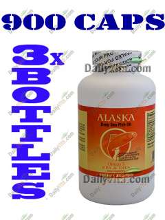 Alaska Deep Sea Fish Oil Omega 3 300 Caps, EPA DHA, 900Caps,FRESH 