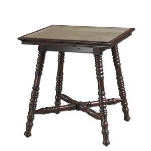 Uttermost 28.3 Inch Deshler Lamp Table Solid Wood In Chocolate Brown 
