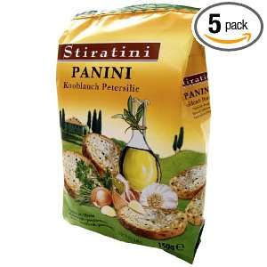 Stiratini Toasted Bread with Garlic and Parsley, 150 Grams (Pack of 5 