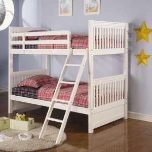  Mullin Twin OverTwin Bunk Bed in White