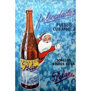  cerveza Polar. Vintage Cuban Ad.