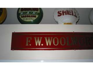 RARE 1930s F.W. Woolworth Reverse Glass 5 @ 10 Department Store Sign 