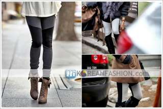 Layered Cotton Leggings Tights Stretch Leg Pants for Womens   Model is 