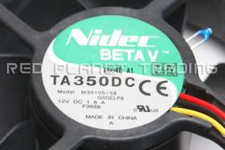 New Nidec Beta V 3 Pin CPU Fan TA350DC M35105 58 G5DELP6 Dell F3689 