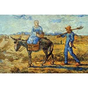   wife riding a donkey and carrying a basket 1880 12 x 18 Poste Home
