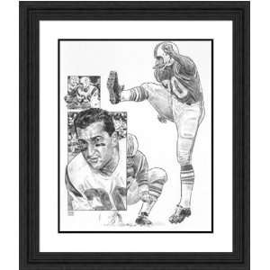 Framed Gino Cappelletti New England Patriots   Black Double Mat 