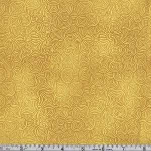  45 Wide Out Of The House Spirals Gold Fabric By The Yard 