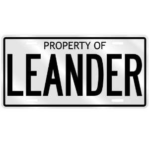  PROPERTY OF LEANDER LICENSE PLATE SING NAME