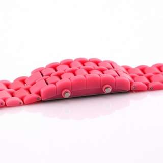 Blue LED Digital Pink Strap Lava Style Plastic Sport Watch Mens Womens 