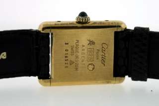 Cartier Tank Vermeil 18k Plated Solid Silver Watch  