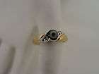 14K YELLOW WHITE GOLD WOMANS GRAY PEARL RING SIZE 6.5